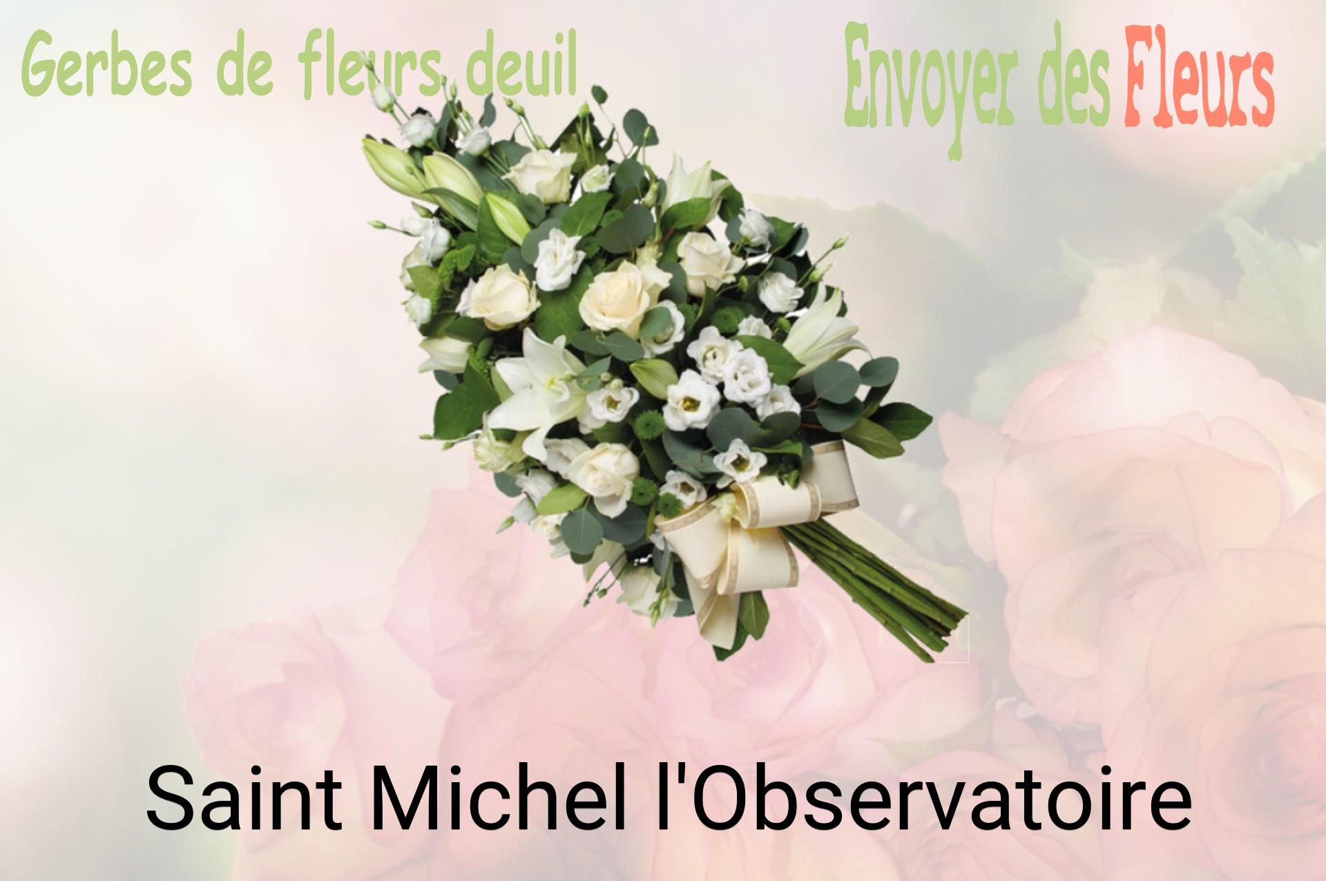 Gerbe de fleurs de deuil livrée à Saint-Michel-l'Observatoire